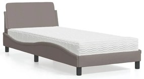 3208288 vidaXL Легло с матрак, таупе, 80x200 см, плат