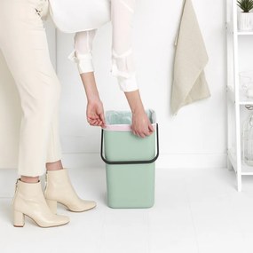 Кош за разделно събиране на боклук Brabantia Sort&Go 1005522, 25 л, Дръжка, Възможност за стенен монтаж, Светлозелен