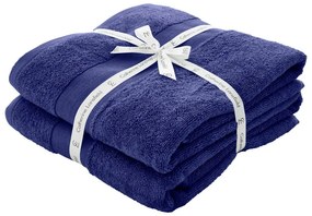 Тъмносини памучни хавлиени кърпи в комплект от 2 бр. от тери 90x140 cm Anti-Bacterial – Catherine Lansfield