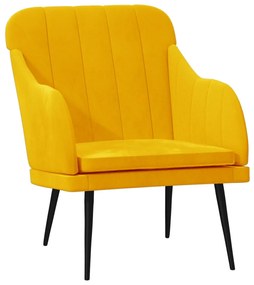 351460 vidaXL Кресло, жълто, 63x76x80 см, кадифе
