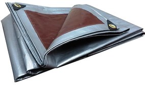 Покриваща мразоустойчива мушама със сребристо-кафяв цвят 2m x 6m