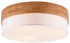 Бяло и естествено осветително тяло за таван с текстилен абажур Seasons – Trio