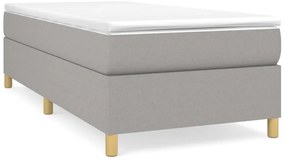 3120929 vidaXL Рамка за легло без матрак, светлосива, 90x200 см, плат
