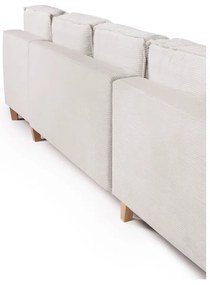 Бежов сгъваем ъглов диван от рипсено кадифе (ляв ъгъл/"U" форма) Tori – Bonami Selection