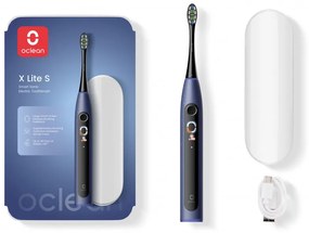 Електрическа четка за зъби Oclean X Lite Set, 72000 об/мин, 5 режима, Smart, Тъчскрийн, До 40 дни автономия, Отчитане на почистените зони, +Калъф, Тъмносин