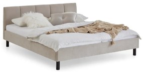 Бежово двойно легло 180x200 cm тапицирано без ламелно дъно Joker – Meise Möbel
