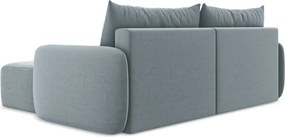 Син кадифен сгъваем/с място за съхранение ъглов диван (десен ъгъл) Kalena – Makamii