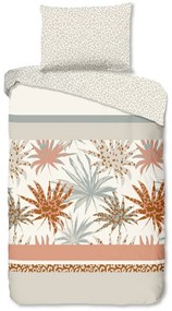 Бяло и светлосиво памучно спално бельо за единично легло 140x200 cm - Good Morning