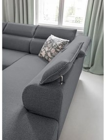 Тъмно сив ъглов разтегателен диван десен ъгъл Sweet Harmony - Miuform