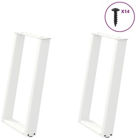 4012785 vidaXL Крака за трапезарна маса, U-образни, 2 бр., бели, 50 x (72-73) см, стомана
