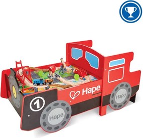 Hape - Дървено влакче за сядане със звук и светлина H3769