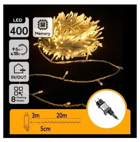 Aigostar - LED външна коледна гирлянда 400xLED/6W/230V 20m IP44 топла бяла