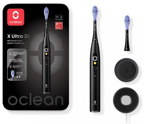 Електрическа четка за зъби Oclean X Ultra 20, AI гласов асистент, 84000 об/мин, Wi-Fi, Bluetooth, Touch screen, До 40 дни автономност, Черен