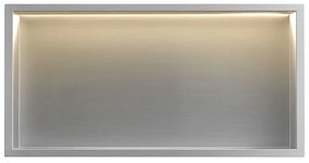 Вграден рафт за баня  LED 30x60 steel brush