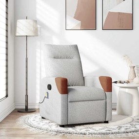 4104816 vidaXL Масажен стол за лежанка Cloud Grey Fabric