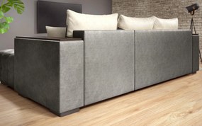 Разтегателен ъглов диван с подлакътник етажерка Мелвин S