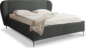 Тъмносиво двойно тапицирано легло с включена подматрачна рамка 180x200 cm Makana – Makamii