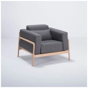 Фотьойл от дъбово дърво с тъмносива текстилна седалка Fawn - Gazzda