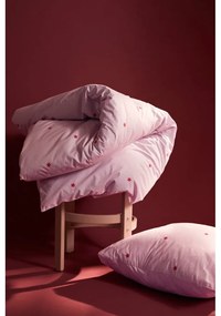 Розово единично спално бельо от памук перкал 140x200 cm Daisy – JUNA