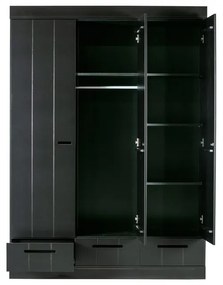 Гардероб от черен бор 140x195 cm Connect - WOOOD