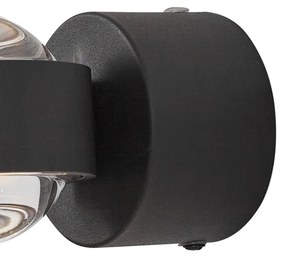 Дизайнерска стенна лампа черна с LED IP44 - Lens