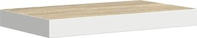 326570 vidaXL Окачен стенен рафт, дъб и бял, 40x23x3,8 см, МДФ