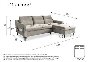 Розов кадифен ъглов разтегателен диван, десен ъгъл Stylish Stan - Miuform