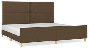 3125003 vidaXL Рамка за легло без матрак, тъмнокафява, 200x200 см, плат