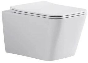 Конзолна тоалетна чиния 5135 TORNADO, Inter Ceramic, седалка и капак, порцелан, бял гланц, 36х37х52см