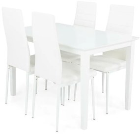 Маса и столове за трапезария Scandinavian Choice 71474x75x120cm, Брой места: 4, Правоъгълен, Дърво: Каучук