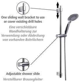 Душ комплект от неръждаема стомана в блестящо сребро 66 cm Young - Wenko