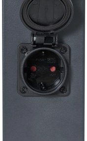 Външна лампа тъмно сива с димно стъкло 80 см IP44 с контакт и сензор за движение - Malios