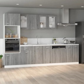 815565 vidaXL Шкаф за мивка "Lyon", сив, цвят сонома, 80x46x81,5 см, инженерно дърво