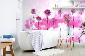 Тапет – Цветя с розова пара