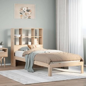 3322556 vidaXL Легло с рафтове за книги, без матрак, 90x200 см, бор масив