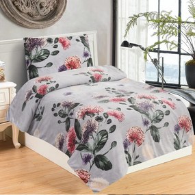 Светлосиво единично спално бельо от микроплюш 140x200 cm Margot – My House