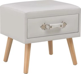 276380 vidaXL Нощни шкафчета, 2 бр, бели, 40x35x40 см, изкуствена кожа