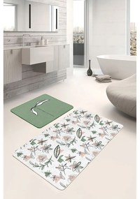 Бяло-зелени изтривалки за баня в комплект от 2 броя 60x100 cm - Mila Home