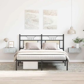 800315 vidaXL Нощни шкафчета за стена, 2 бр, бетонно сиво, 40x30x15 см