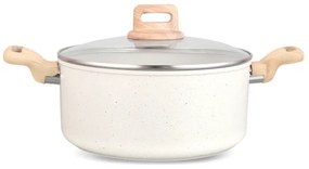 Тенджера Voltz Nice OV54418E24D, 24x15 см, 6.5 л, Мраморно покритие, Индукция, Кремав меланж