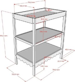 Бежова маса за повиване с маса за преповиване Swingo – Vipack
