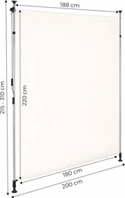 Свободностояща тента за балкон, параван за тераса с дръжка - бежова