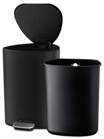 Матово черно стоманено кошче за боклук с педал 5 l EasyStore Luxe – Joseph Joseph