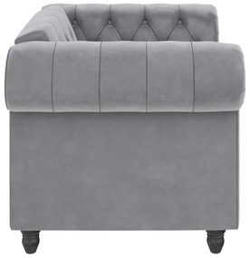 Светлосиво кадифено кресло Chesterfield Felix – Støraa