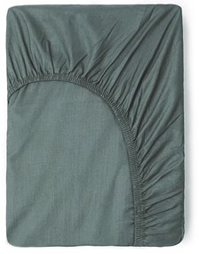 Зелено-сив разтегателен памучен чаршаф 140x200 cm – Good Morning