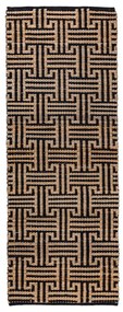 Черна/естествена ръчно изработена пътека със смес от юта 80x230 cm Meander Jute – Flair Rugs