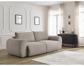 Светлосиво-бежов разтегателен диван от рипсено кадифе 257 cm Lucien – Bobochic Paris