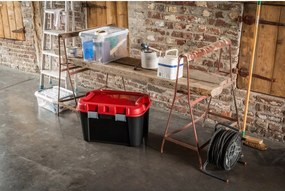 Червено-черна пластмасова кутия за съхранение с капак 59x39,5x36 cm Totem – Curver