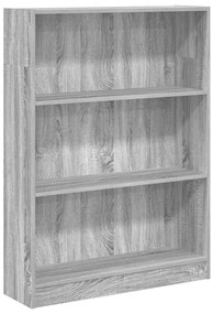 857840 vidaXL Библиотека, сив сонома, 80x24x109 см, инженерно дърво