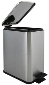 Стоманено кошче за боклук с педал в матово сребрист цвят 5 l Erik – Spirella